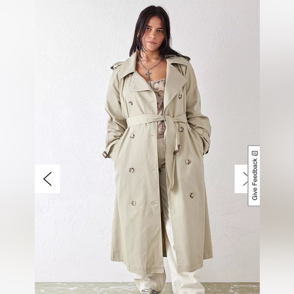 NEW NWT Urban Outfitters Light Before Dark Double Breasted Trench Coat XS - Picture 3 of 6